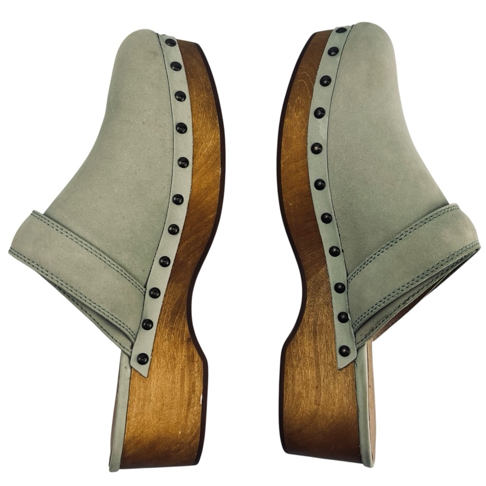 Madewell Cecily Leather Clogs Women 6.5 in Celery Green - Picture 4 of 9